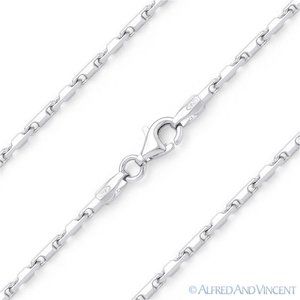 Heshe Link Bar Chain Bracelet in .925 Italy Sterling Silver - 8"